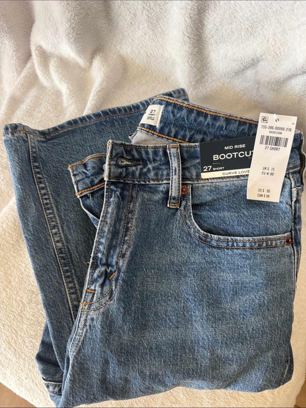 Abercrombie & Fitch Mid-Rise Blue Bootcut Jeans